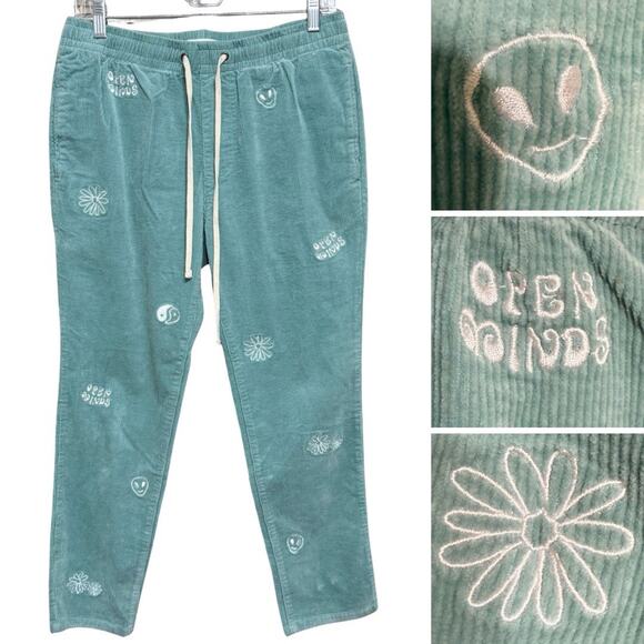 PacSun Other - Pacsun ALIEN EMBROIDERED Corduroy Pull On Pants Men’s S Mint Green Slim Fit